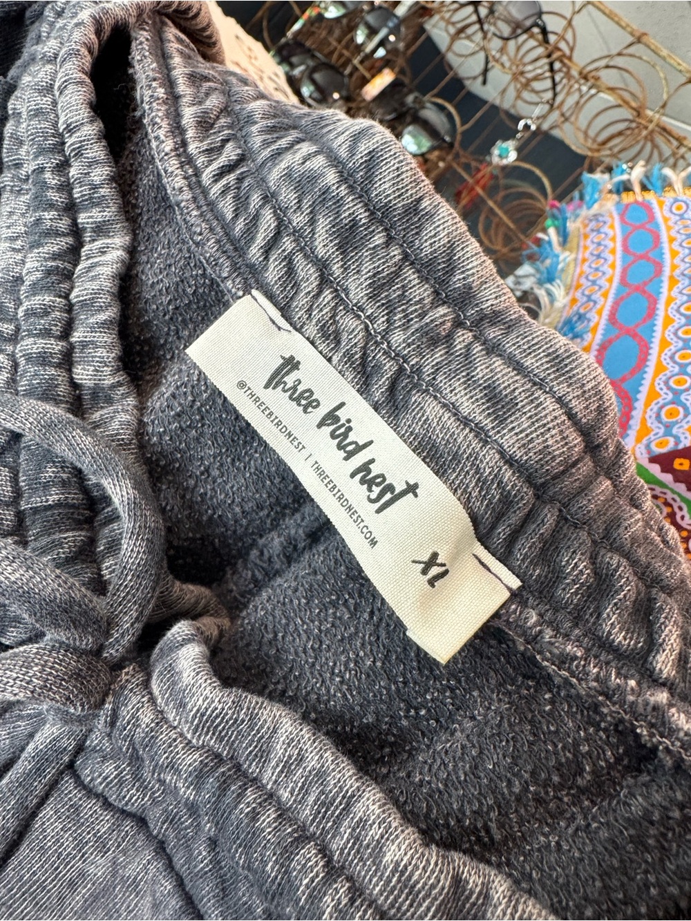 Three Bird Nest Heather Gray Drawstring Lounge Pants - Picture 5 of 11